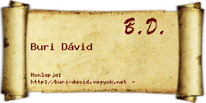 Buri Dávid névjegykártya